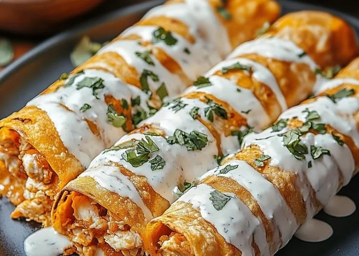 Baked Buffalo Chicken Taquitos