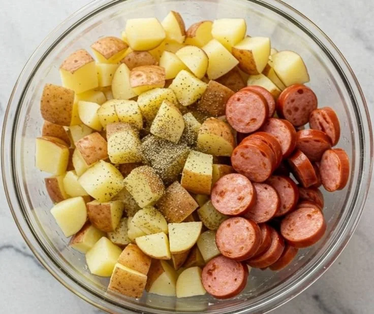 Cheesy Ranch Potatoes with Smoked Sausage