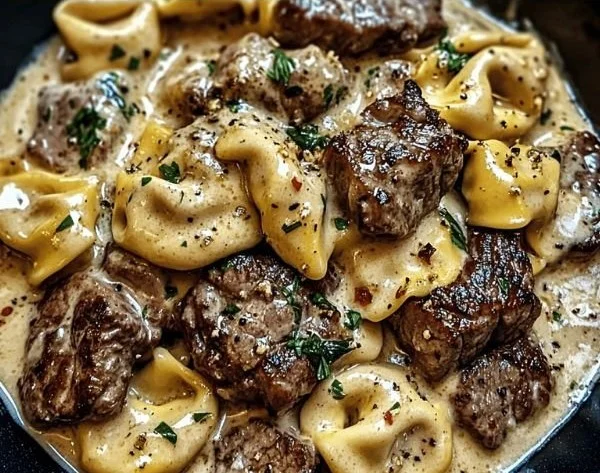 Cracked Garlic Steak Tortellini in Creamhouse Sauce Bliss