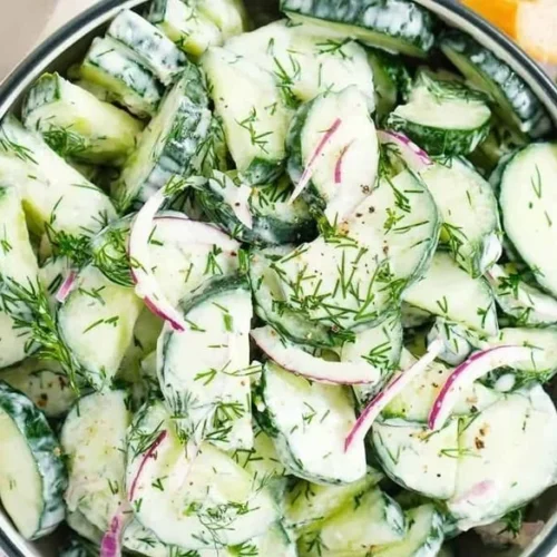 Fresh Cucumber Dill Salad with vibrant vegetables and dressing