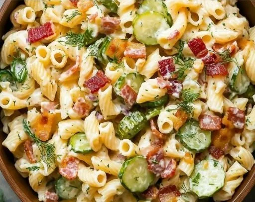 Dill Pickle Bacon Pasta Salad