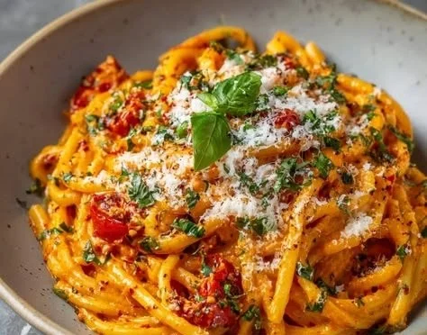 Easy and Creamy Tomato Garlic Pasta