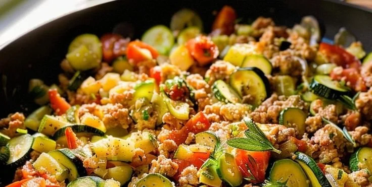 Easy Ground Turkey and Zucchini Skillet