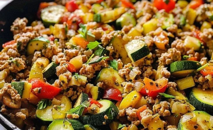Easy Ground Turkey and Zucchini Skillet