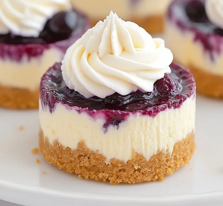 Healthy Mini Lemon Blueberry Cheesecakes