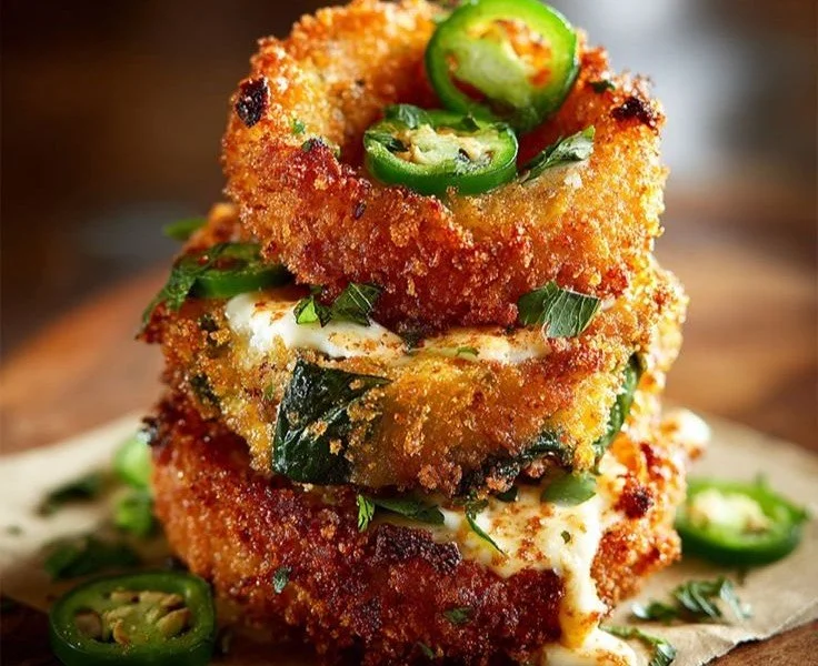 Jalapeño Popper Stuffed Onion Rings