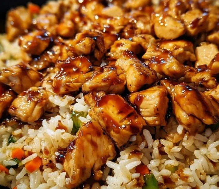 One-Pan Bold Honey BBQ Chicken served over flavorful rice