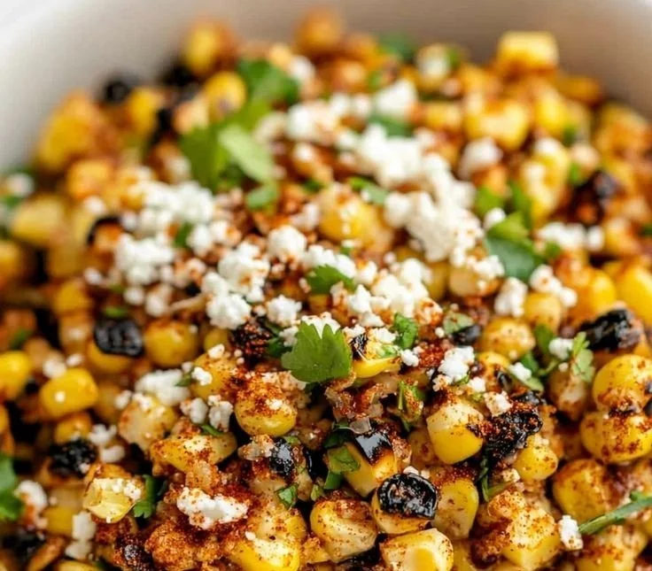 Delicious Blackstone Mexican Street Corn served hot off the grill.