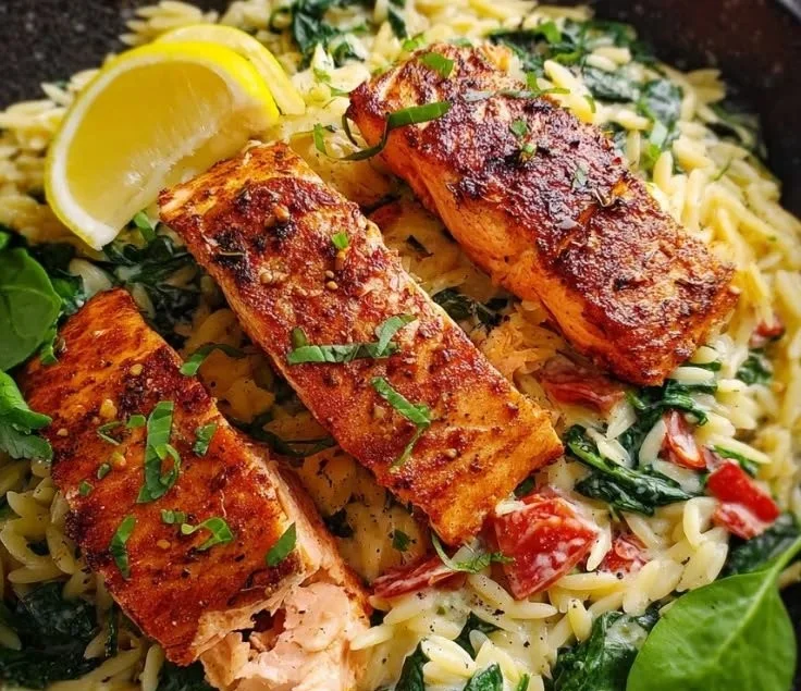 Salmon Orzo