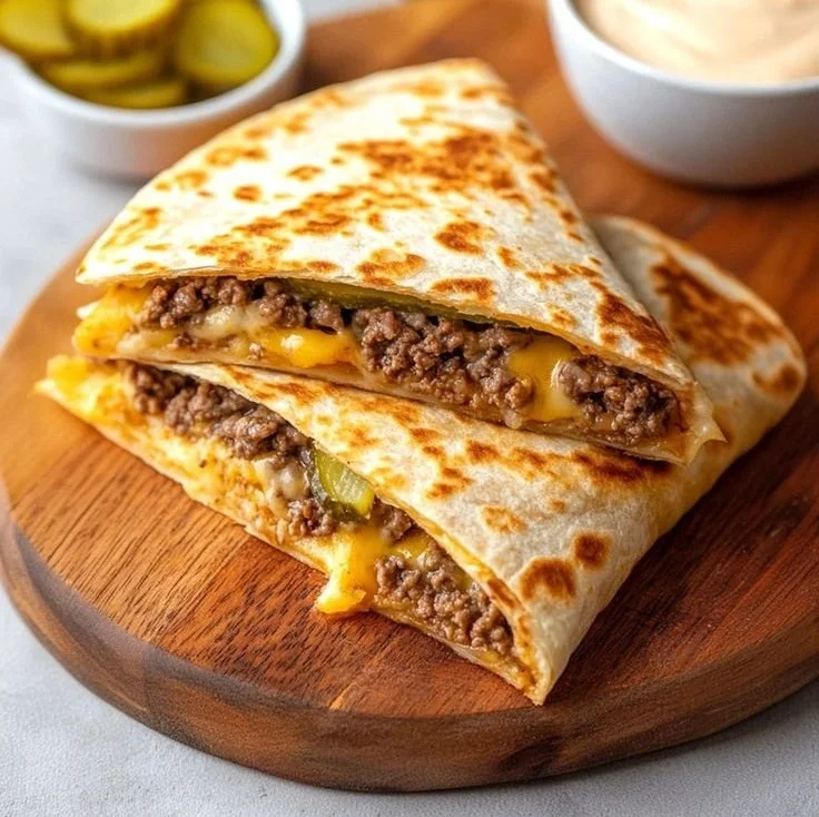 Sizzling Blackstone Quesadilla Burger