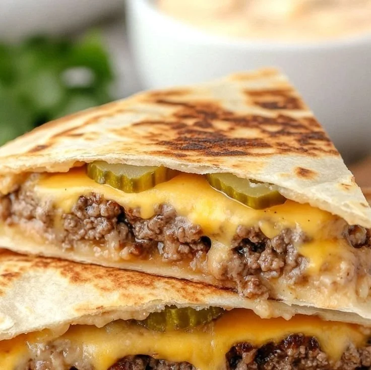 Sizzling Blackstone Quesadilla Burger