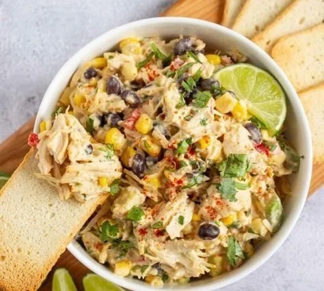 Delicious and colorful Southwest Chicken Salad with grilled chicken and veggies