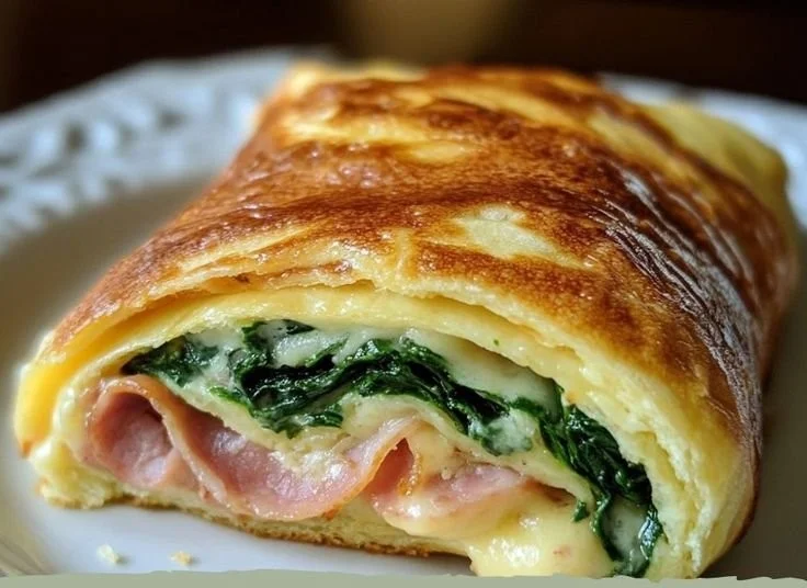 Spinach Ham Breakfast Rolls