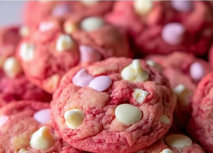 Strawberry Cake Mix Cookies