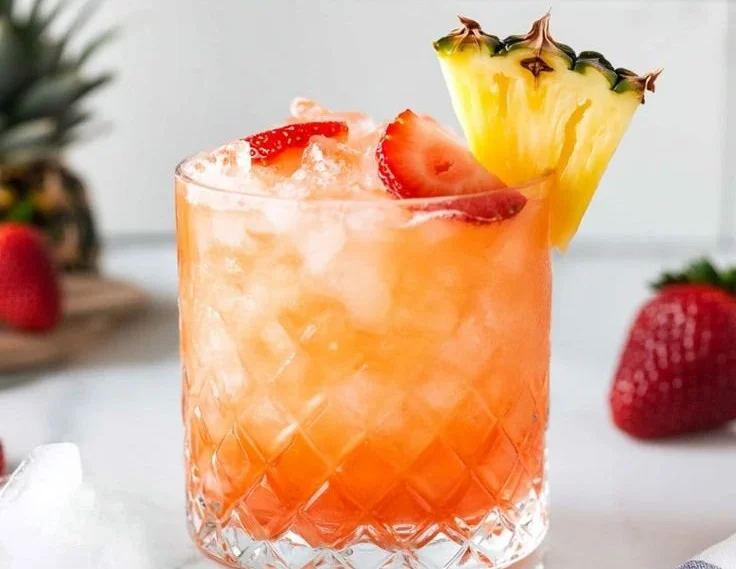 Strawberry Coconut Rum Punch