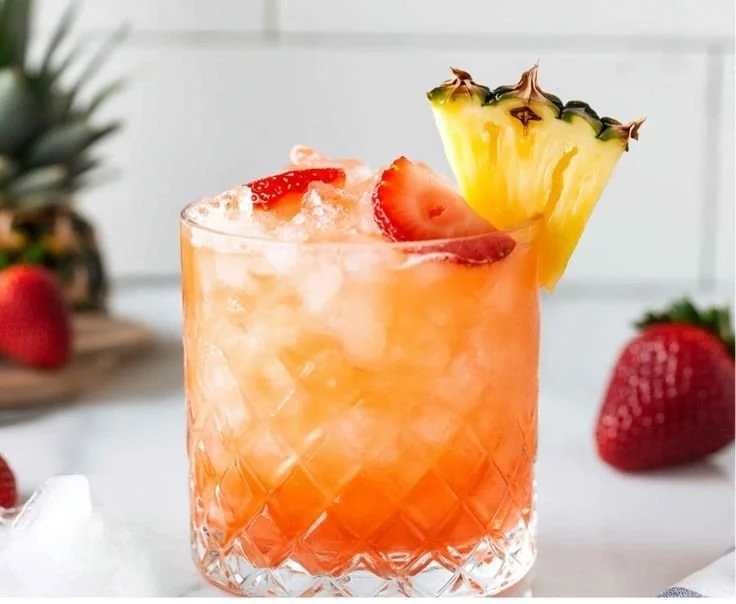 Strawberry Coconut Rum Punch