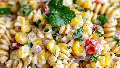 Delicious Street Corn Pasta Salad with fresh corn, pasta, and vibrant dressing