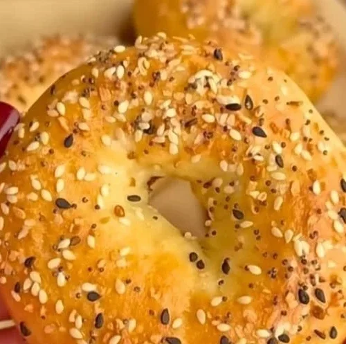 Homemade 2-Ingredient Greek Yogurt Bagels with toppings