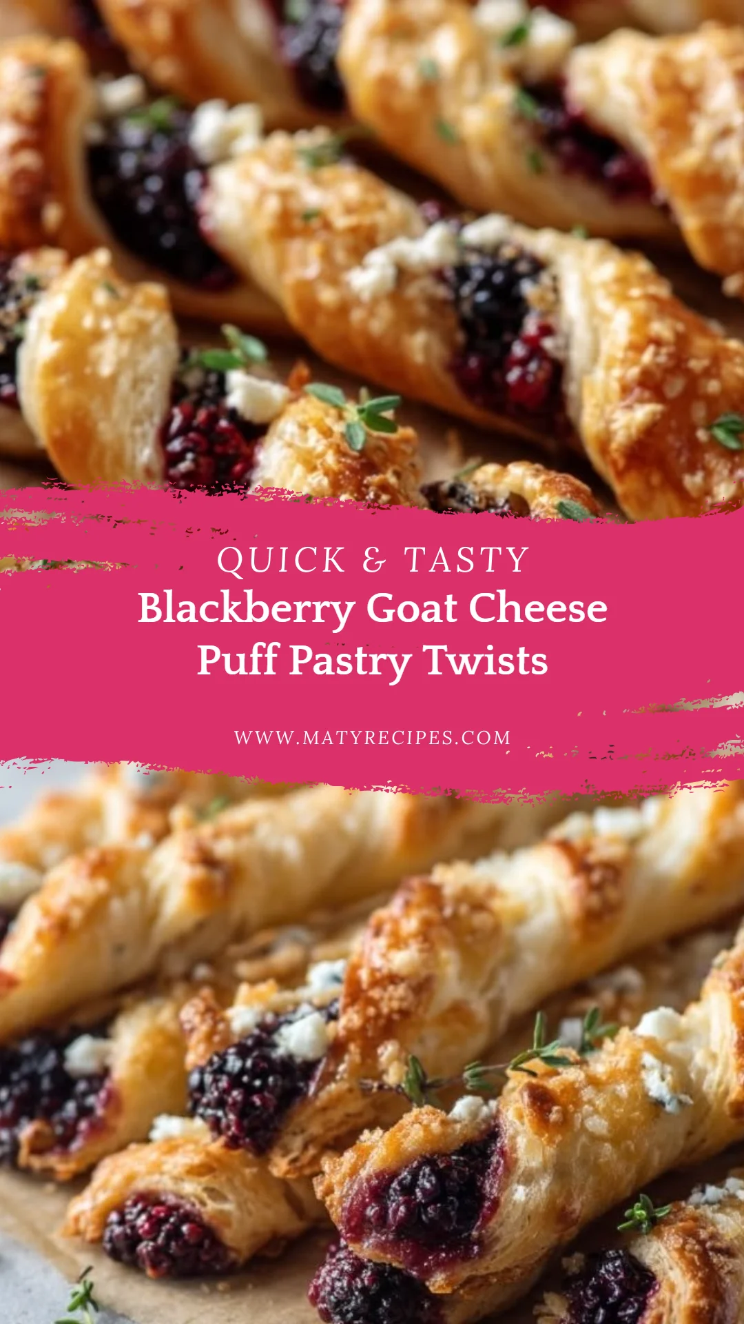 Blackberry Goat Cheese Puff Pastry Twists