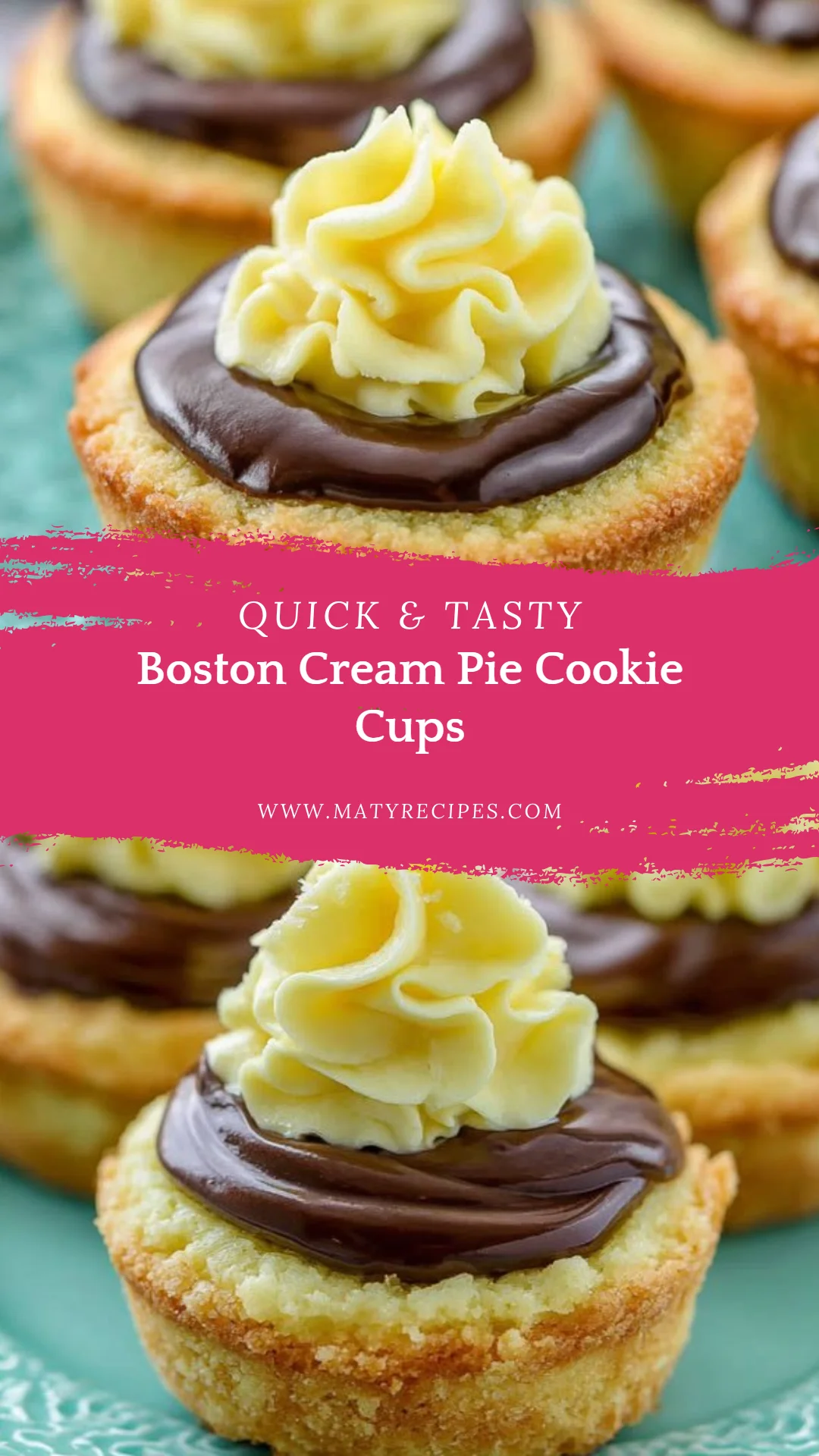 Boston Cream Pie Cookie Cups