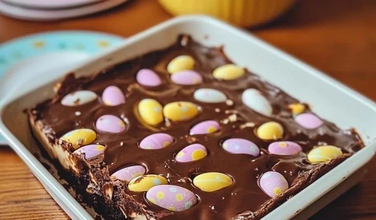 Delicious Cadbury Egg Fudge with chocolate and creamy filling