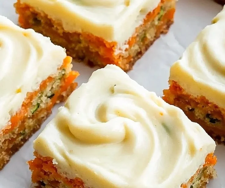 Carrot Zucchini Bars with Lemon Frosting