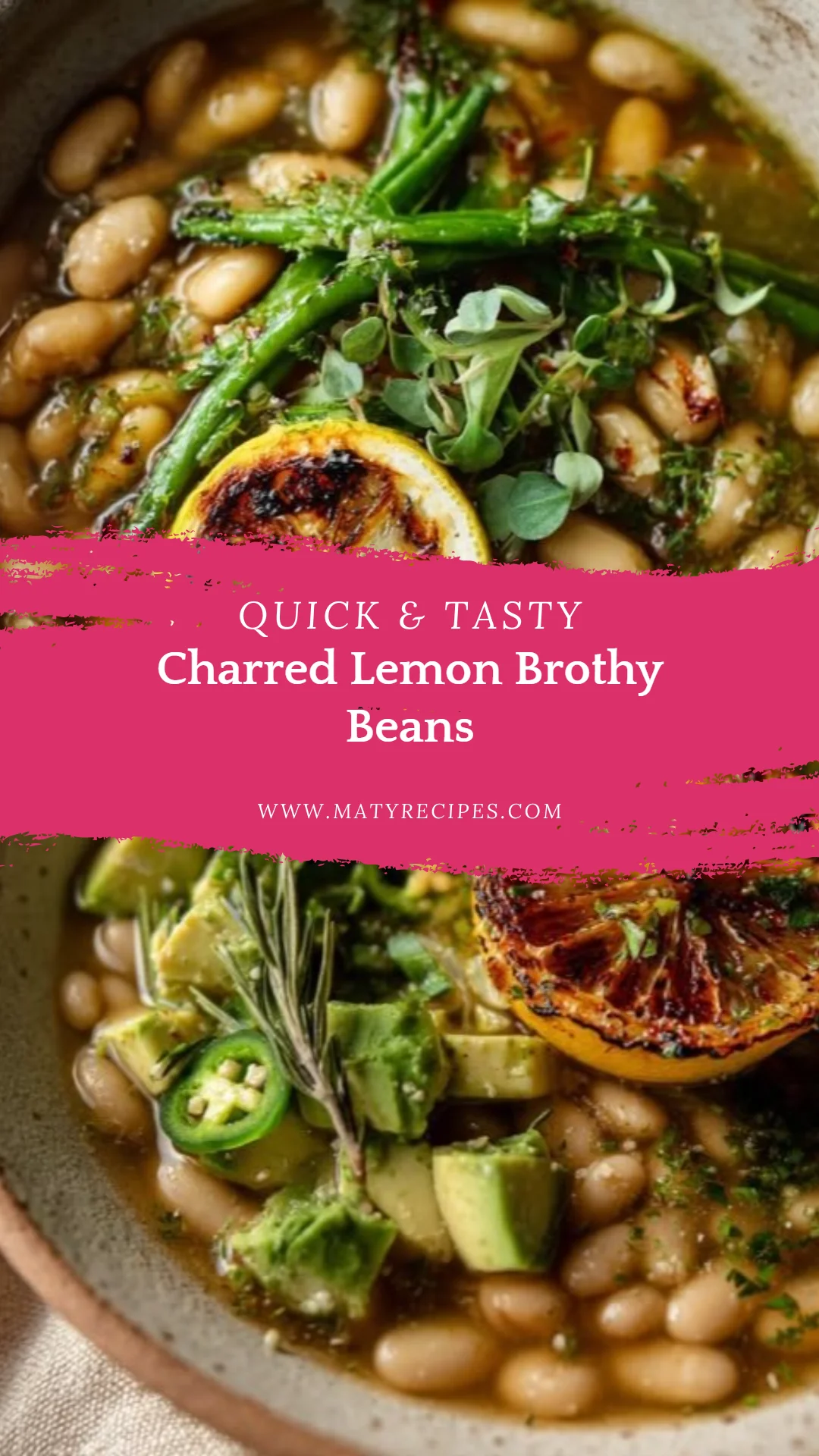 Charred Lemon Brothy Beans