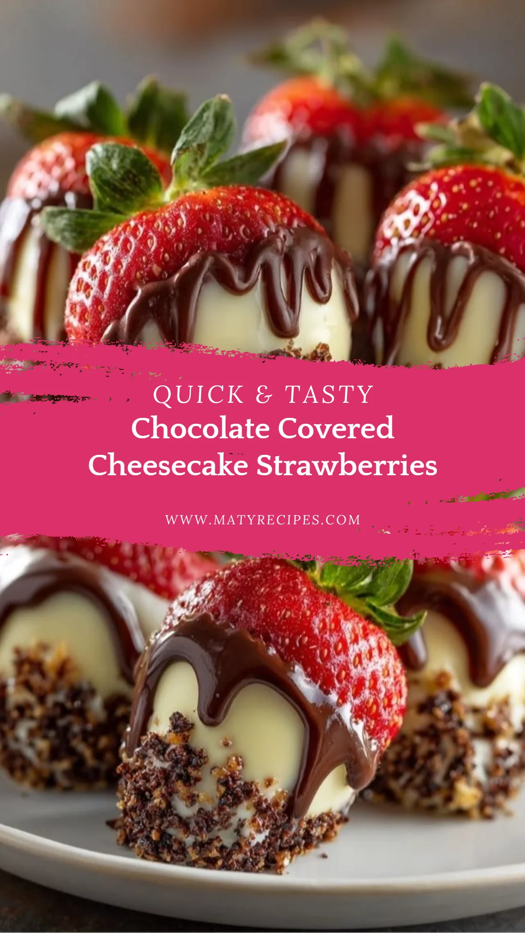 Chocolate Covered Cheesecake Strawberries