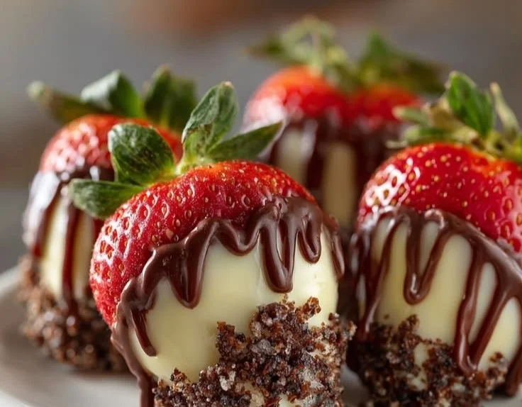 Chocolate Covered Cheesecake Strawberries