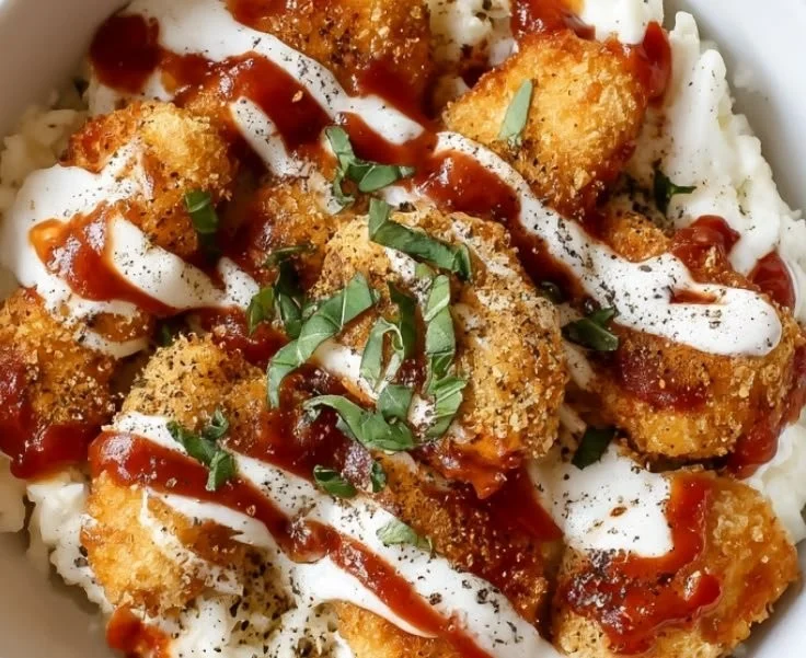 Creamy Chicken Parm Cottage Cheese Bowl