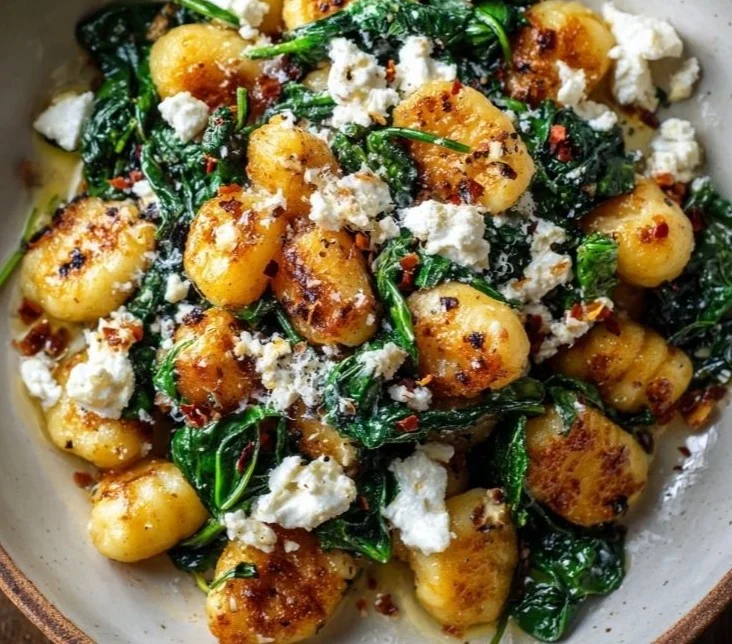 Creamy Gnocchi with Spinach and Feta