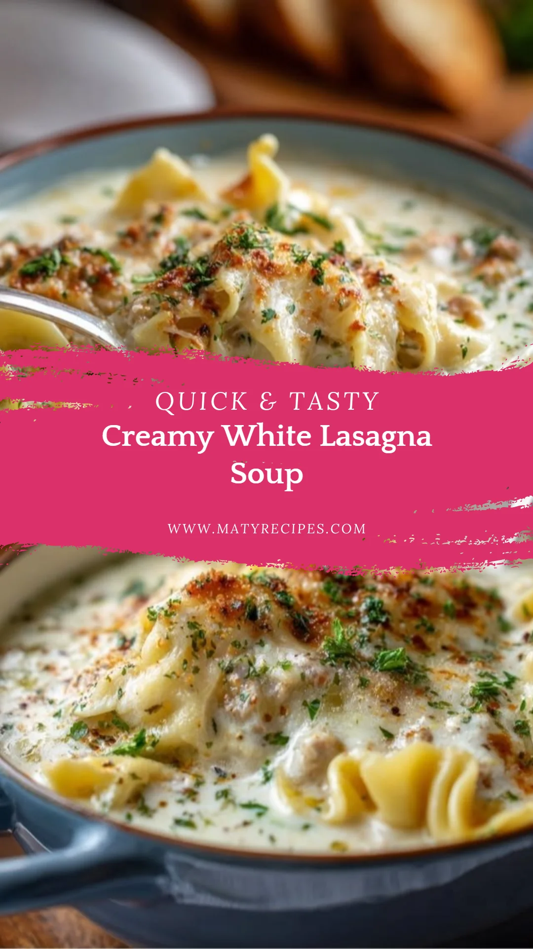 Creamy White Lasagna Soup