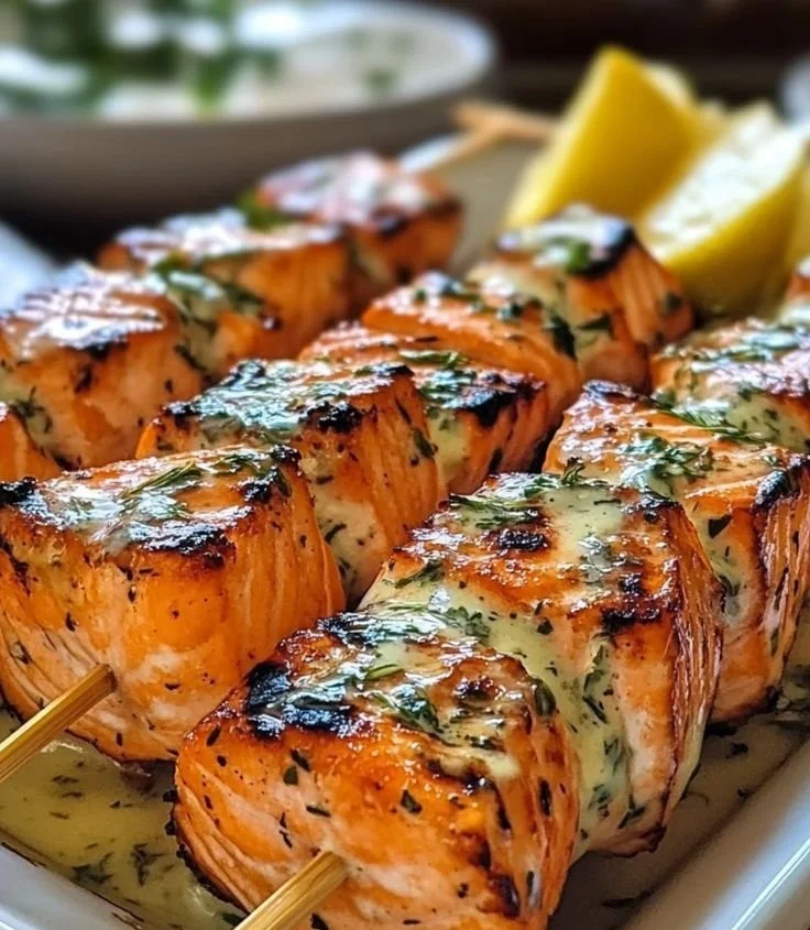 Grilled Salmon Skewers