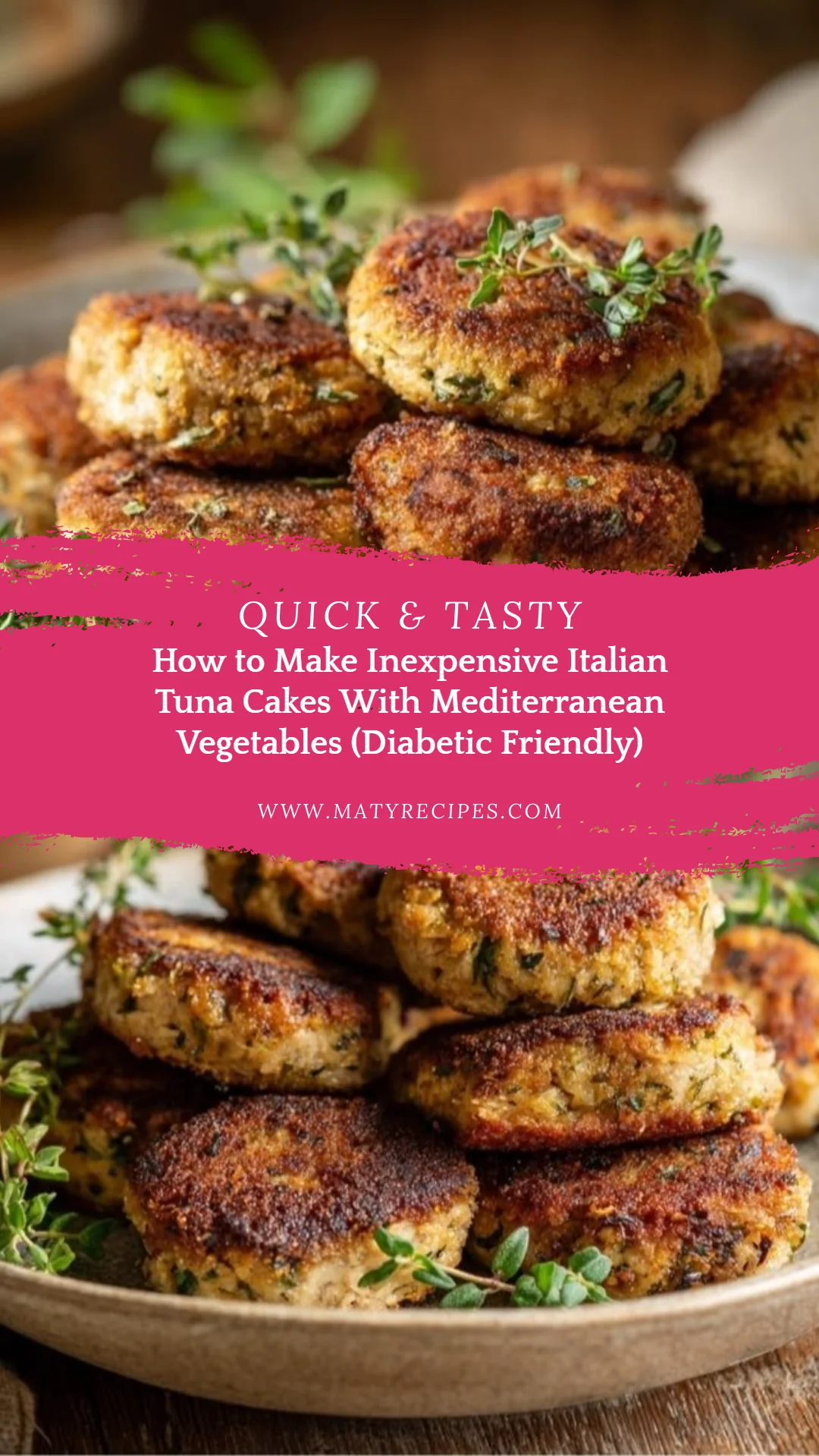 How to Make Inexpensive Italian Tuna Cakes With Mediterranean Vegetables (Diabetic Friendly)
