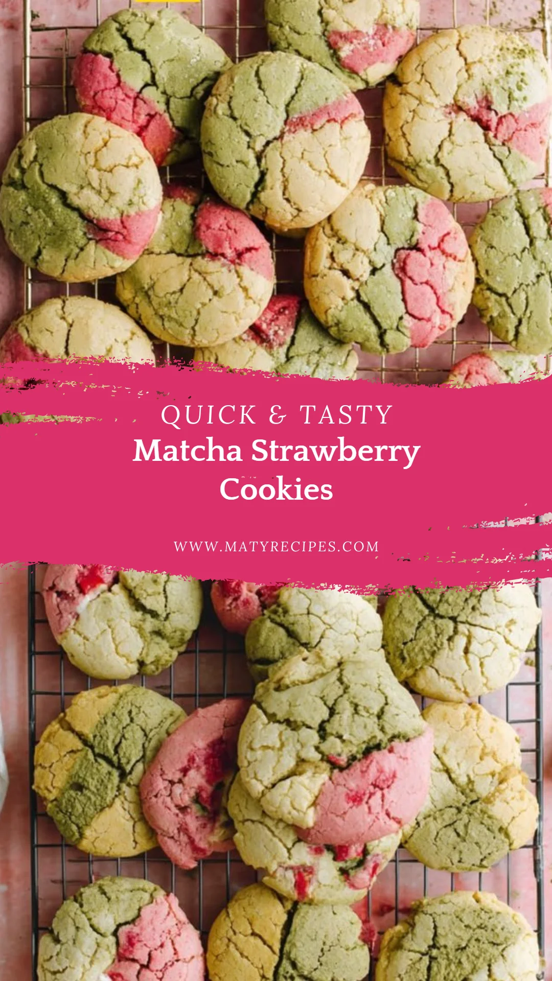 Matcha Strawberry Cookies
