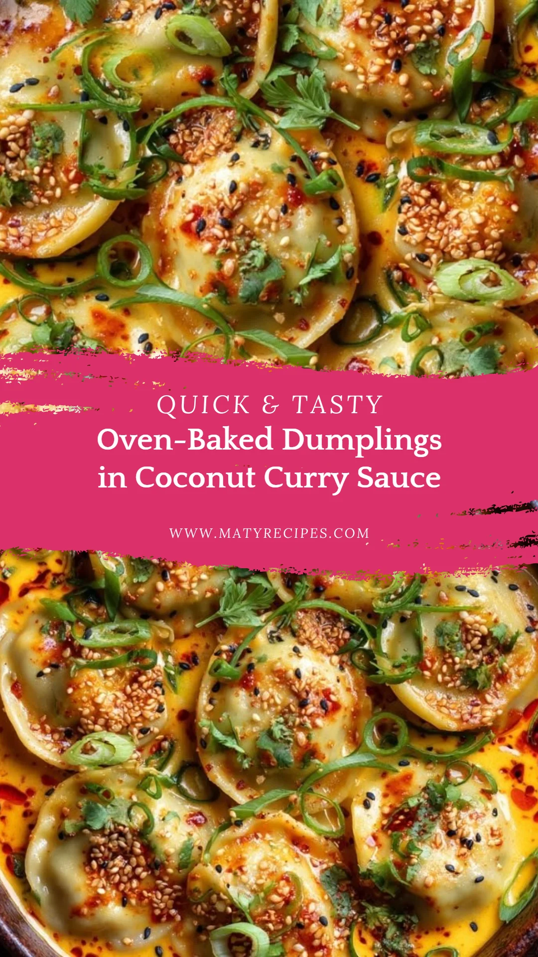 Oven-Baked Dumplings in Coconut Curry Sauce