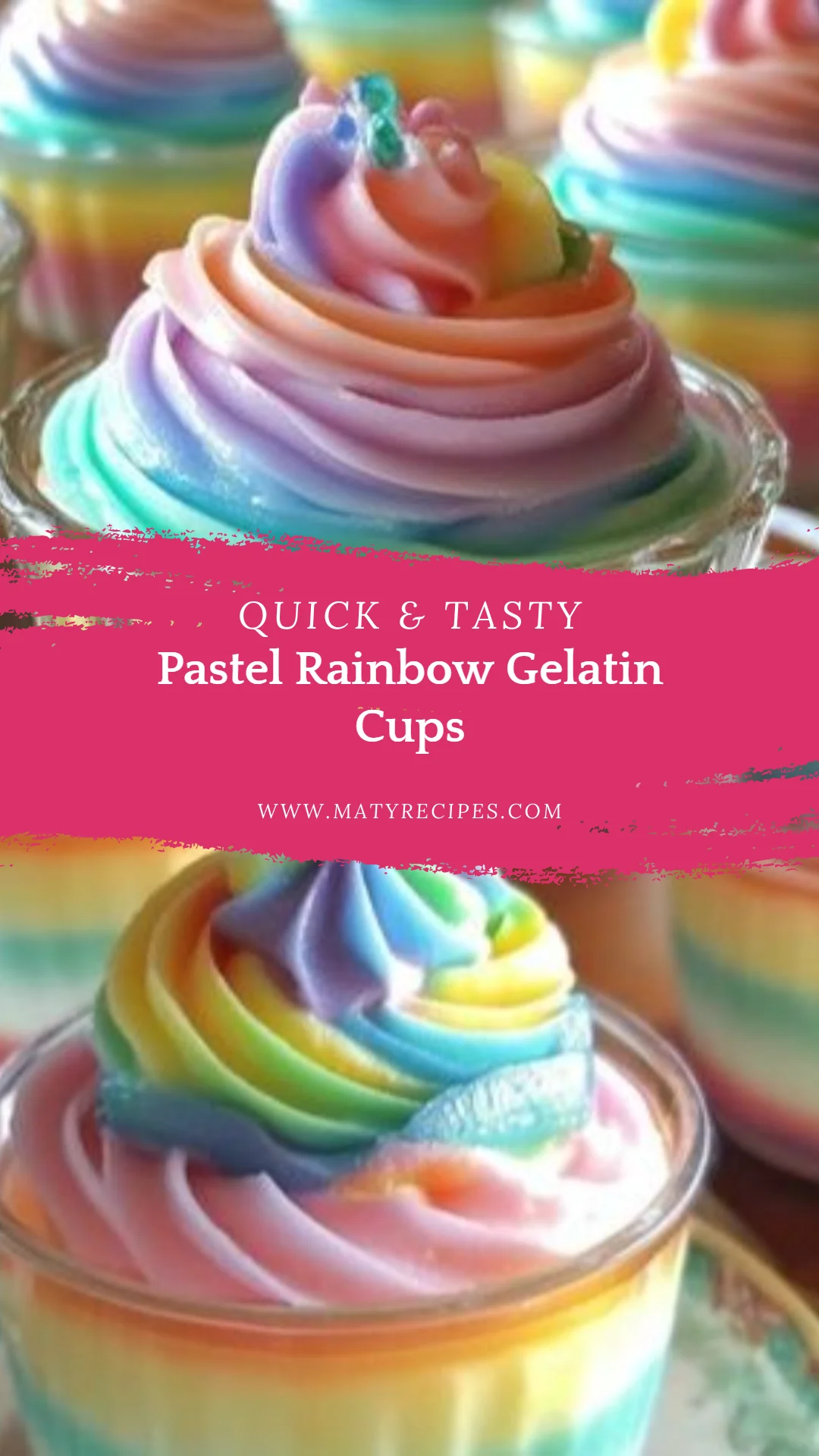 Pastel Rainbow Gelatin Cups