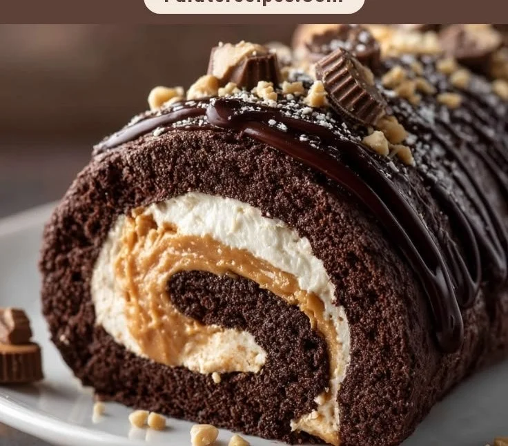 Peanut Butter Cup Chocolate Roll