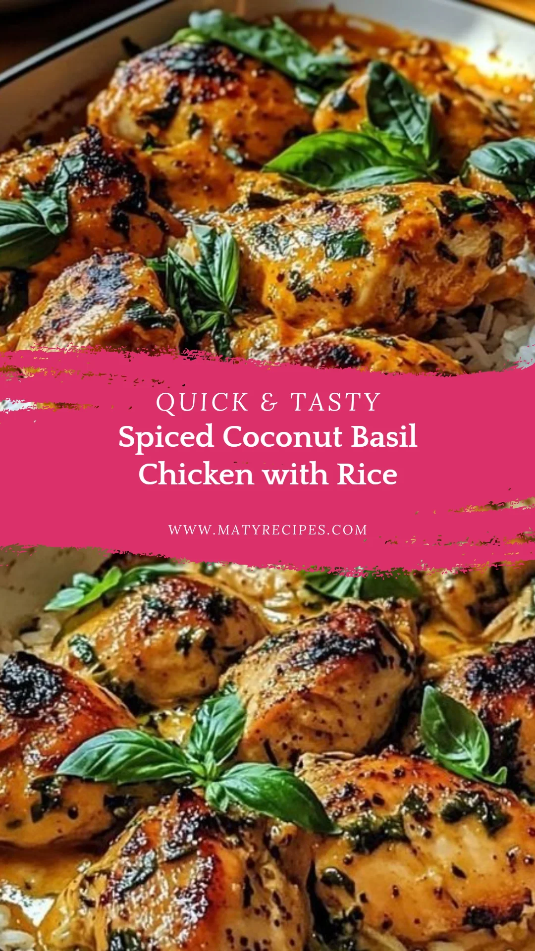 Spiced Coconut Basil Chicken with Rice