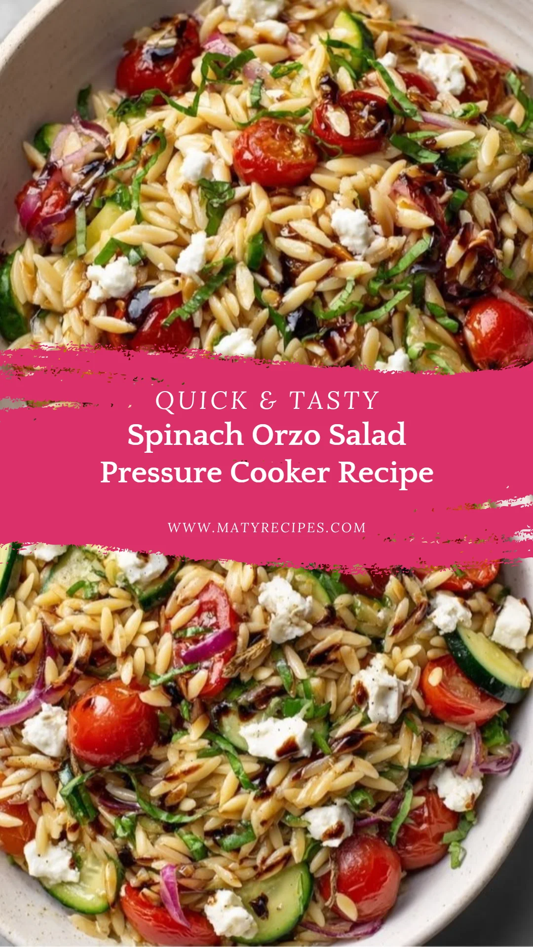 Spinach Orzo Salad Pressure Cooker Recipe