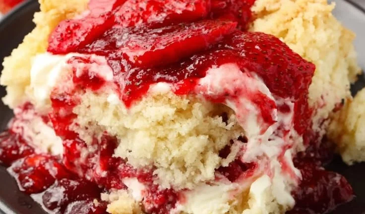 Strawberry Cheesecake Dump Cake