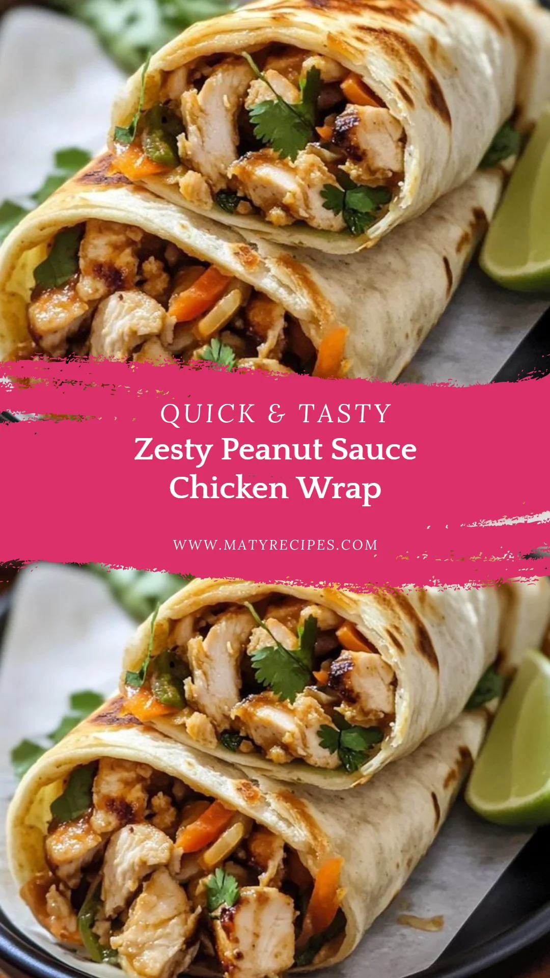 Zesty Peanut Sauce Chicken Wrap