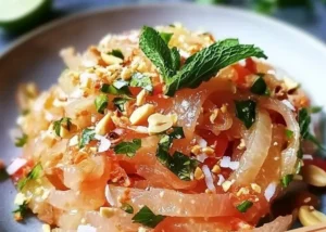Delicious authentic Thai Pomelo Salad with fresh ingredients and vibrant flavors