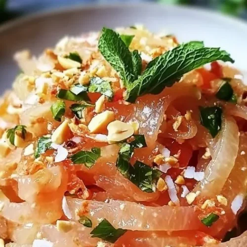 Delicious authentic Thai Pomelo Salad with fresh ingredients and vibrant flavors
