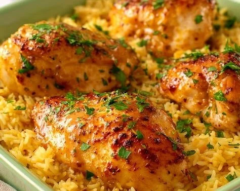 Best Honey Mustard Chicken and Rice Bake