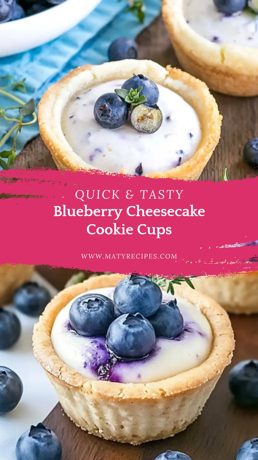 Blueberry Cheesecake Cookie Cups