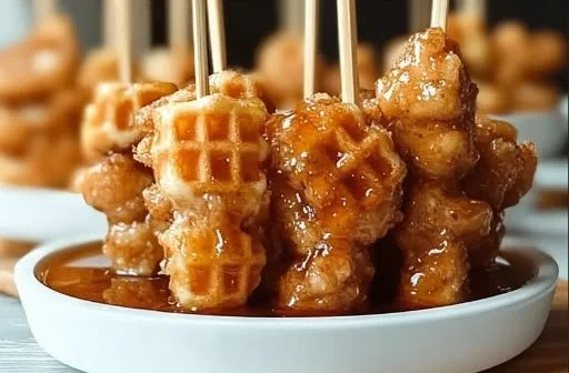 Chicken and Waffle Skewers