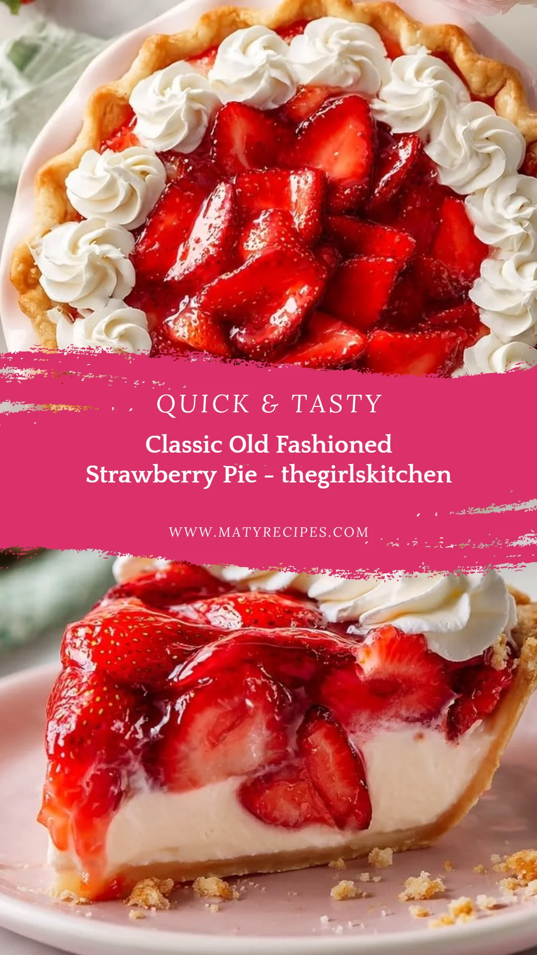 Classic Old Fashioned Strawberry Pie - thegirlskitchen