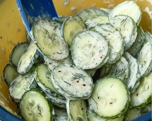 Creamy Dill Pickle Cucumber Salad