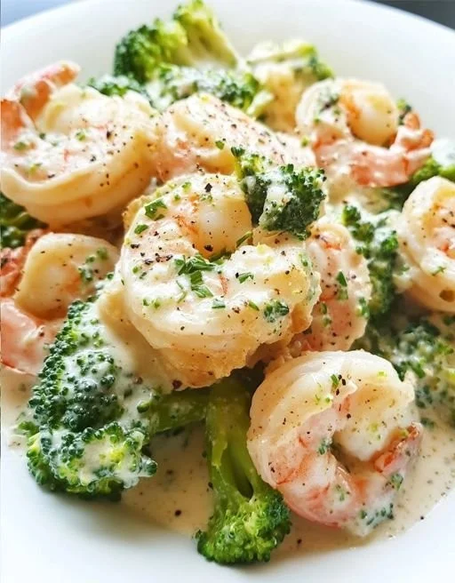 Creamy Garlic Shrimp & Broccoli